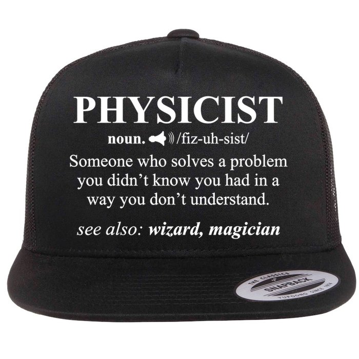 Physicist Definition Wizard Scientist Physics Tshirt Funny Flatbill Hat