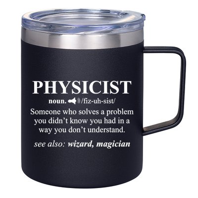 Physicist Definition Wizard Scientist Physics Tshirt Funny 12oz Stainless Steel Coffee Mug