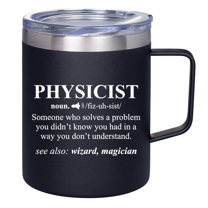 Physicist Definition Wizard Scientist Physics Tshirt Funny 12oz Stainless Steel Coffee Mug