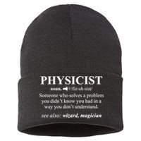 Physicist Definition Wizard Scientist Physics Tshirt Funny Sustainable Knit Beanie