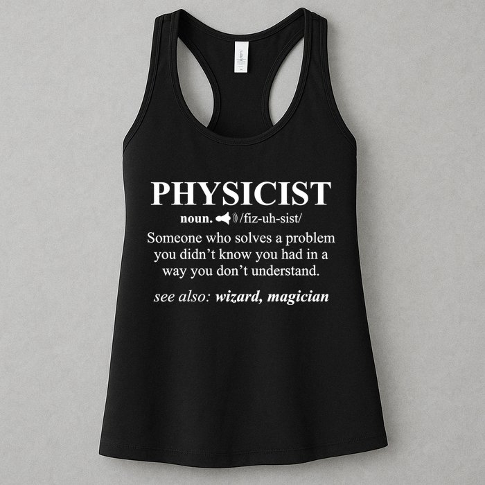 Physicist Definition Wizard Scientist Physics Tshirt Funny Womens Tank Top