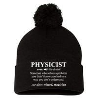 Physicist Definition Wizard Scientist Physics Tshirt Funny Pom Pom 12in Knit Beanie