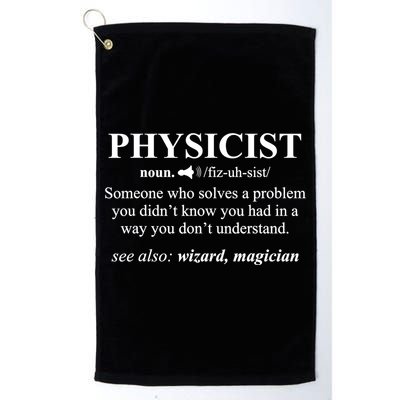 Physicist Definition Wizard Scientist Physics Tshirt Funny Golf Towel