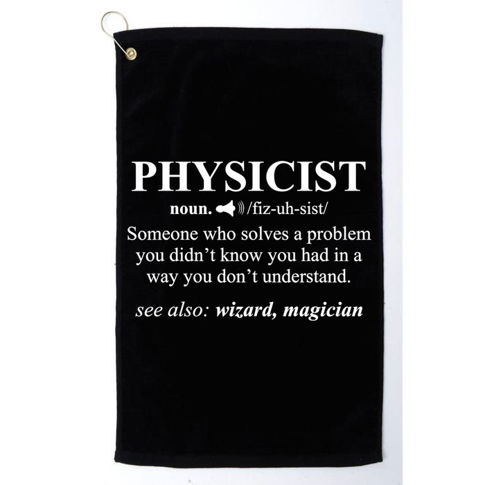 Physicist Definition Wizard Scientist Physics Tshirt Funny Golf Towel
