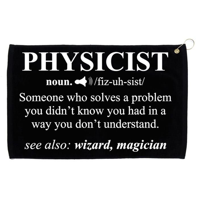 Physicist Definition Wizard Scientist Physics Tshirt Funny Grommeted Golf Towel
