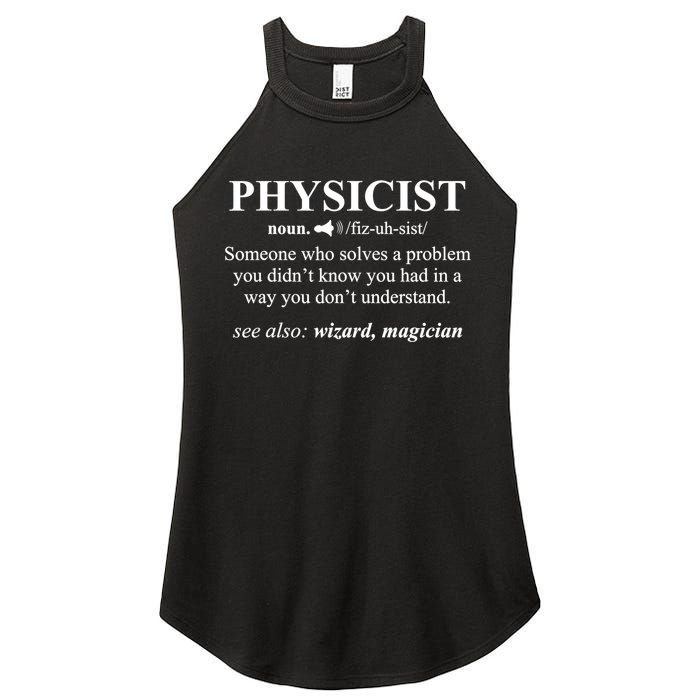 Physicist Definition Wizard Scientist Physics Tshirt Funny Women's Perfect Tri Rocker Tank