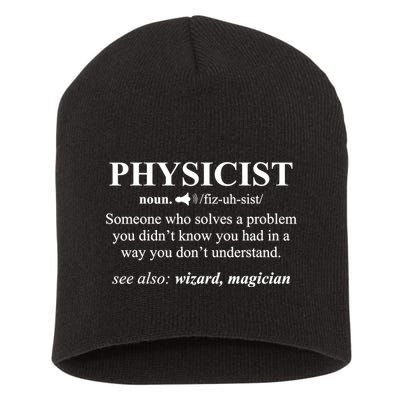 Physicist Definition Wizard Scientist Physics Tshirt Funny Short Acrylic Beanie