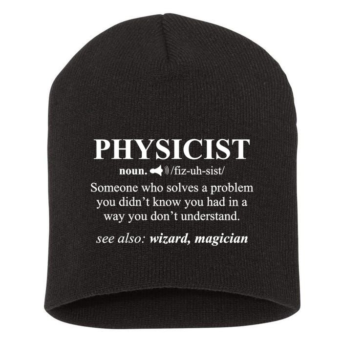 Physicist Definition Wizard Scientist Physics Tshirt Funny Short Acrylic Beanie