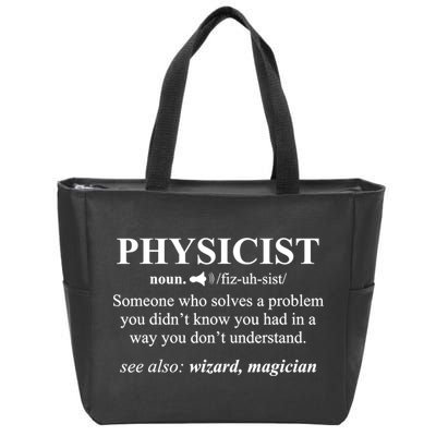 Physicist Definition Wizard Scientist Physics Tshirt Funny Zip Tote Bag