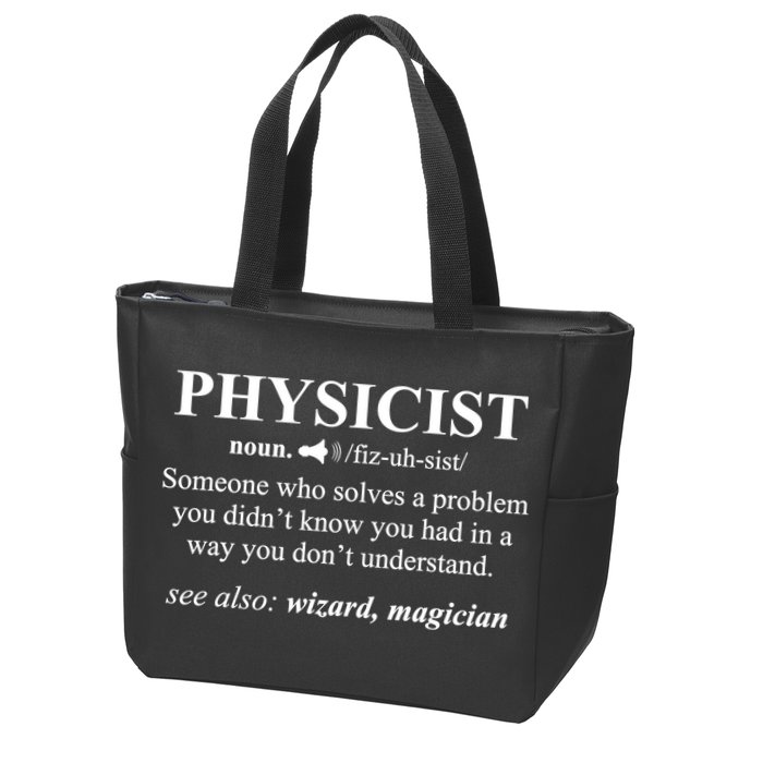Physicist Definition Wizard Scientist Physics Tshirt Funny Zip Tote Bag