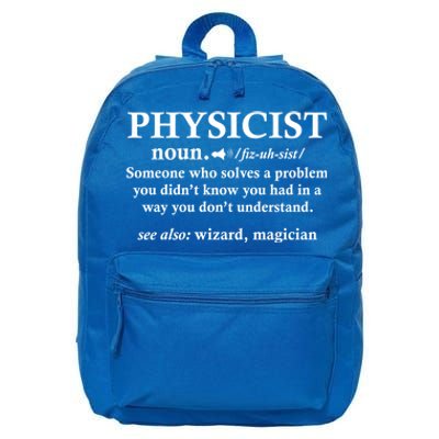 Physicist Definition Wizard Scientist Funny Physics Gift 16 in Basic Backpack