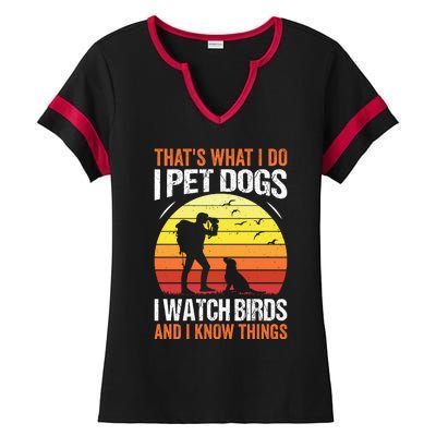 Pet Dogs Watch Birds Ladies Halftime Notch Neck Tee