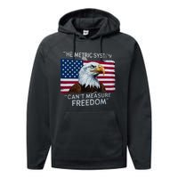 Patriotic Design With American Flag Eagle Measure Freedom Performance Fleece Hoodie