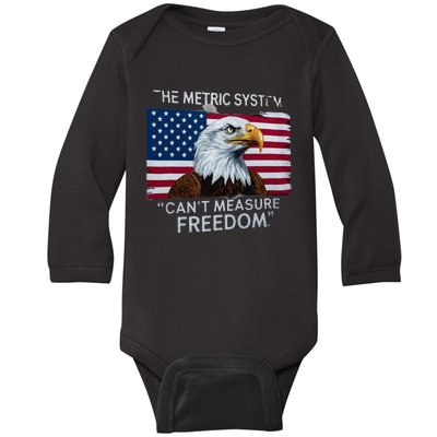 Patriotic Design With American Flag Eagle Measure Freedom Baby Long Sleeve Bodysuit