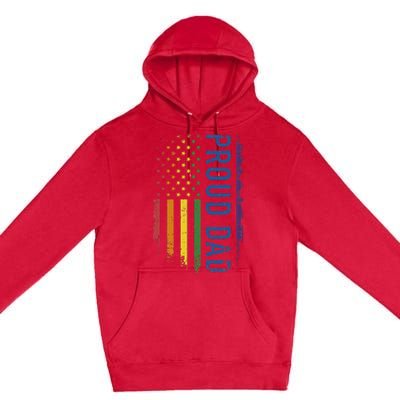 Proud Dad With US Rainbow Flag For Pride Month Family Premium Pullover Hoodie