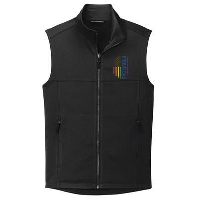 Proud Dad With US Rainbow Flag For Pride Month Family Collective Smooth Fleece Vest