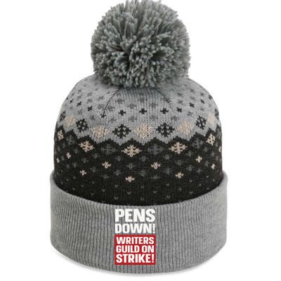 Pens Down Writers Guild Of America WGA Strike Pencils Down The Baniff Cuffed Pom Beanie