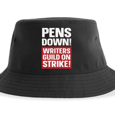 Pens Down Writers Guild Of America WGA Strike Pencils Down Sustainable Bucket Hat