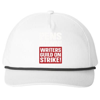 Pens Down Writers Guild Of America WGA Strike Pencils Down Snapback Five-Panel Rope Hat