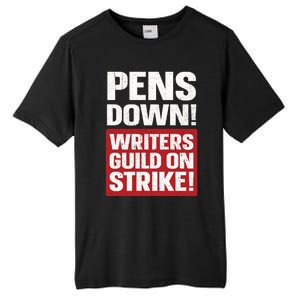 Pens Down Writers Guild Of America WGA Strike Pencils Down Tall Fusion ChromaSoft Performance T-Shirt