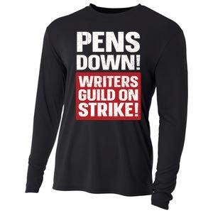 Pens Down Writers Guild Of America WGA Strike Pencils Down Cooling Performance Long Sleeve Crew