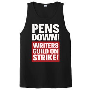 Pens Down Writers Guild Of America WGA Strike Pencils Down PosiCharge Competitor Tank