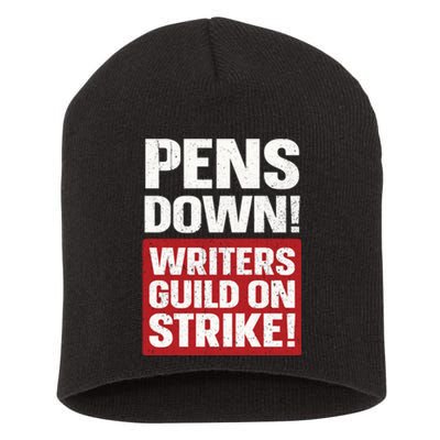 Pens Down Writers Guild Of America WGA Strike Pencils Down Short Acrylic Beanie