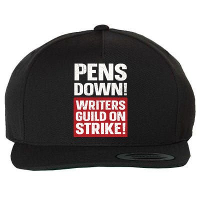 Pens Down Writers Guild Of America WGA Strike Pencils Down Wool Snapback Cap