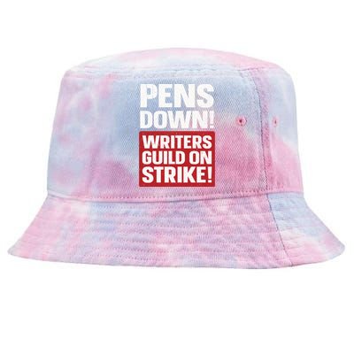 Pens Down Writers Guild Of America WGA Strike Pencils Down Tie-Dyed Bucket Hat