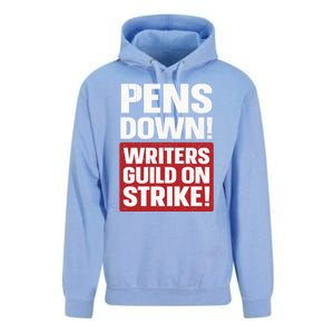 Pens Down Writers Guild Of America WGA Strike Pencils Down Unisex Surf Hoodie