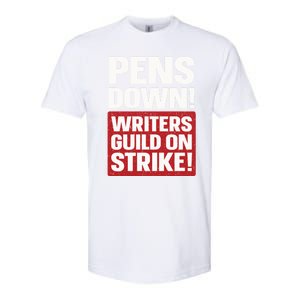 Pens Down Writers Guild Of America WGA Strike Pencils Down Softstyle CVC T-Shirt