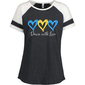 Pretty Down With Love World Down Syndrome Awareness Day Enza Ladies Jersey Colorblock Tee