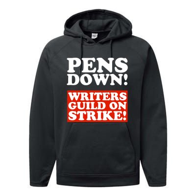 Pens Down Writers Guild On Strike Anti Ai Chatbots Wga Performance Fleece Hoodie