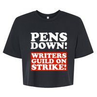 Pens Down Writers Guild On Strike Anti Ai Chatbots Wga Bella+Canvas Jersey Crop Tee