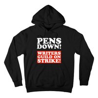 Pens Down Writers Guild On Strike Anti Ai Chatbots Wga Hoodie