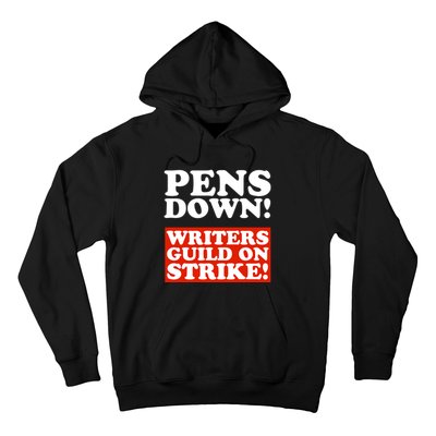 Pens Down Writers Guild On Strike Anti Ai Chatbots Wga Hoodie