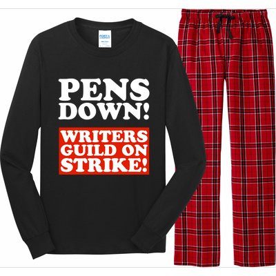 Pens Down Writers Guild On Strike Anti Ai Chatbots Wga Long Sleeve Pajama Set