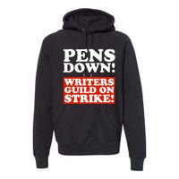 Pens Down Writers Guild On Strike Anti Ai Chatbots Wga Premium Hoodie