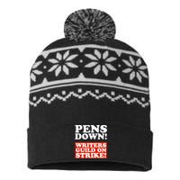 Pens Down Writers Guild On Strike Anti Ai Chatbots Wga USA-Made Snowflake Beanie