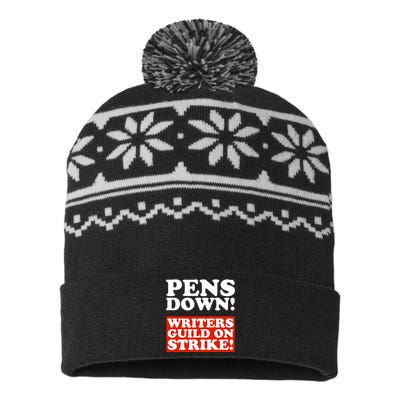 Pens Down Writers Guild On Strike Anti Ai Chatbots Wga USA-Made Snowflake Beanie