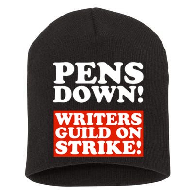 Pens Down Writers Guild On Strike Anti Ai Chatbots Wga Short Acrylic Beanie