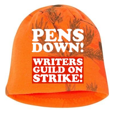 Pens Down Writers Guild On Strike Anti Ai Chatbots Wga Kati - Camo Knit Beanie