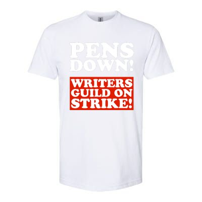 Pens Down Writers Guild On Strike Anti Ai Chatbots Wga Softstyle CVC T-Shirt