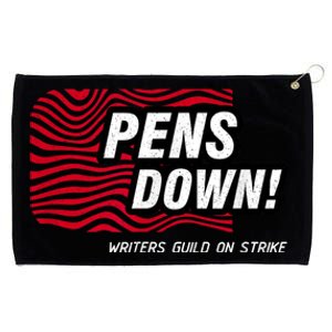 Pens Down Writers Guild On Strike Anti AI Chatbots WGA Grommeted Golf Towel