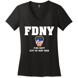 Pete Davidson Wearing Fdny Fire Dept Tu Of New York Women's V-Neck T-Shirt