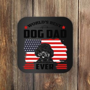 Poodle Dog World's Best Dog Dad Ever Gift For Father's Day Coaster