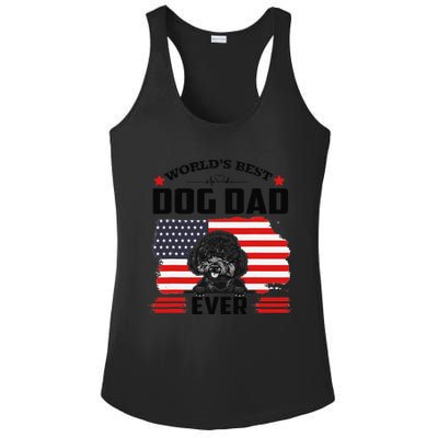 Poodle Dog World's Best Dog Dad Ever Gift For Father's Day Ladies PosiCharge Competitor Racerback Tank