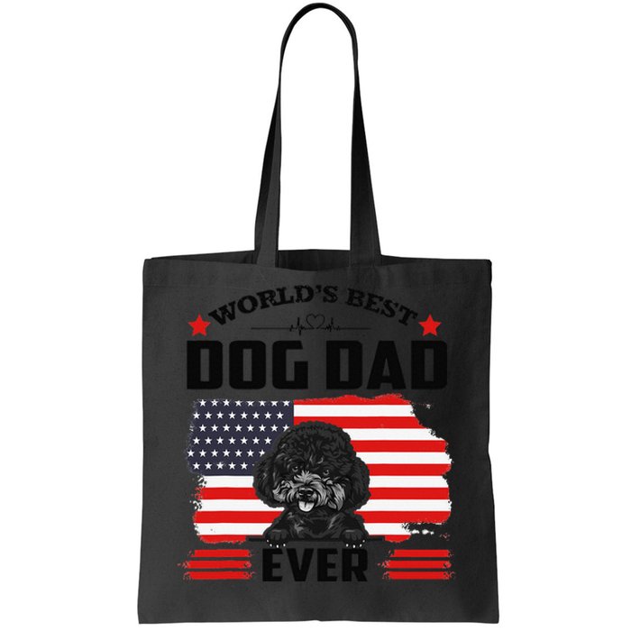 Poodle Dog World's Best Dog Dad Ever Gift For Father's Day Tote Bag