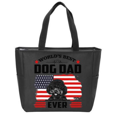 Poodle Dog World's Best Dog Dad Ever Gift For Father's Day Zip Tote Bag