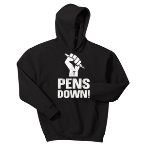 Pens Down Writers Guild Of America WGA On Strike Kids Hoodie